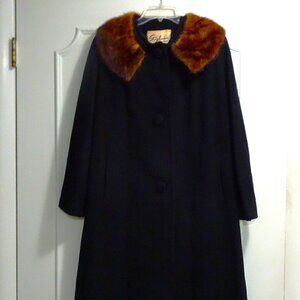 Vintage Pre 1964 Fur lined Cashmere Swing Peacoat